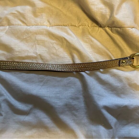 Coach Poppy Pop C Glam Wristlet bright fun print Gold accents leather preloved - Picture 8 of 10